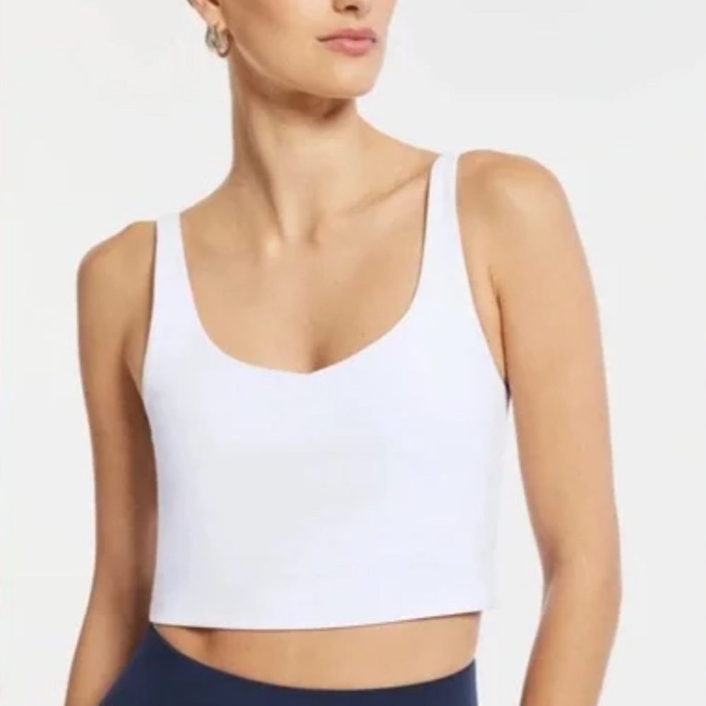 Bandier - V Neck Tempo Crop Bra, White, XS, NW
